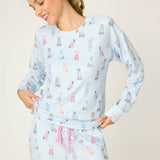Doggone Cold Dog Print Pointelle L/S and Short Set