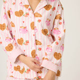 PJ Salvage Pink Breakfast Flannel Set