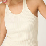 Morning Waffles Solid Ivory Tank Top