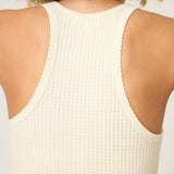 Morning Waffles Solid Ivory Tank Top