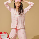 Happy Hour Wine Glass Print 3-Piece PJ Set