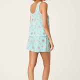 Boyfriend Boxer Boardwalk Bites Short Set - Oasis Blue