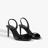 Scarlett Sling Mid Heel Sandal in Black Patent