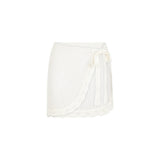 Crochet Knit Mini Sarong - Ivory