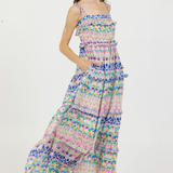 Stellah Watercolor Tie Maxi  Dress