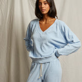 perfectwhitetee Sonny Loop Terry V-neck Pullover Sweatshirt