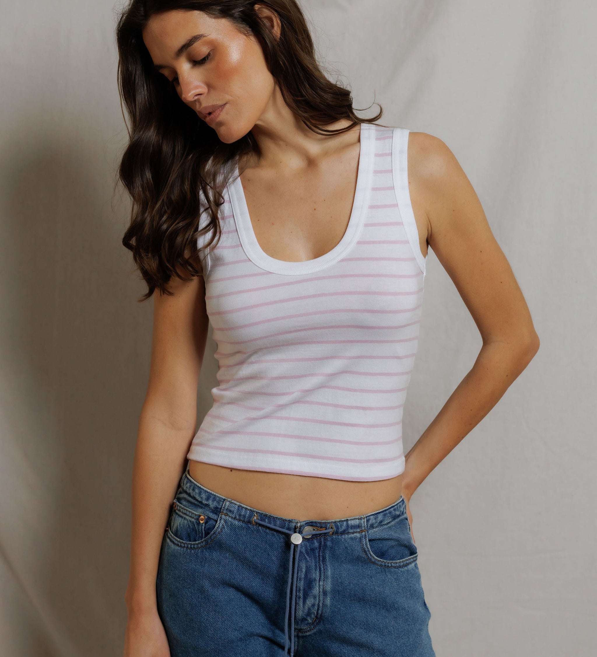 T249-J25-Khara - jersey stripe tank 