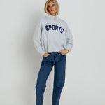 NAVY SPORTS - MOCKNECK
