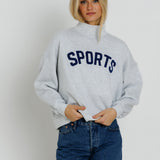 NAVY SPORTS - MOCKNECK