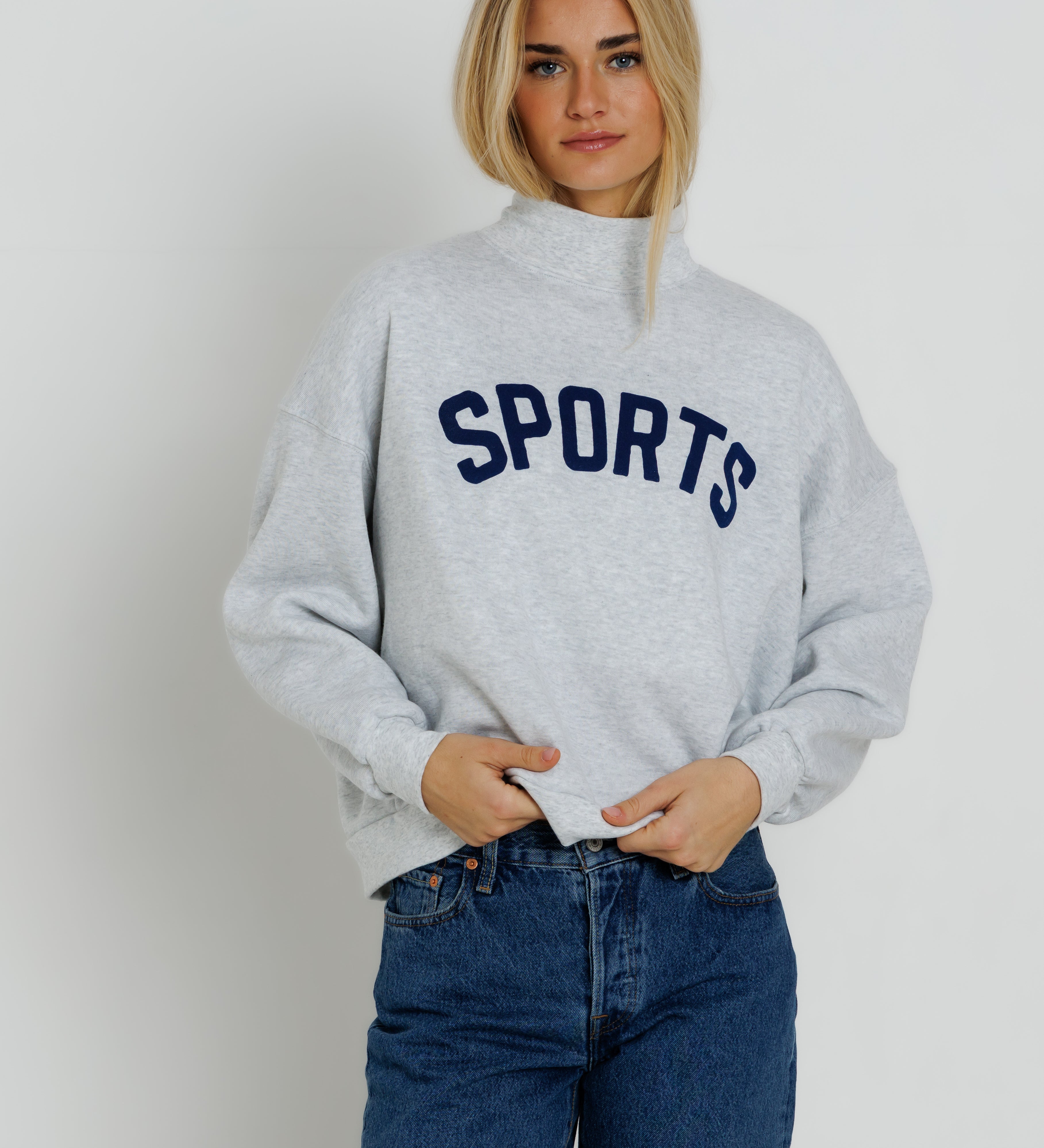 NAVY SPORTS - MOCKNECK