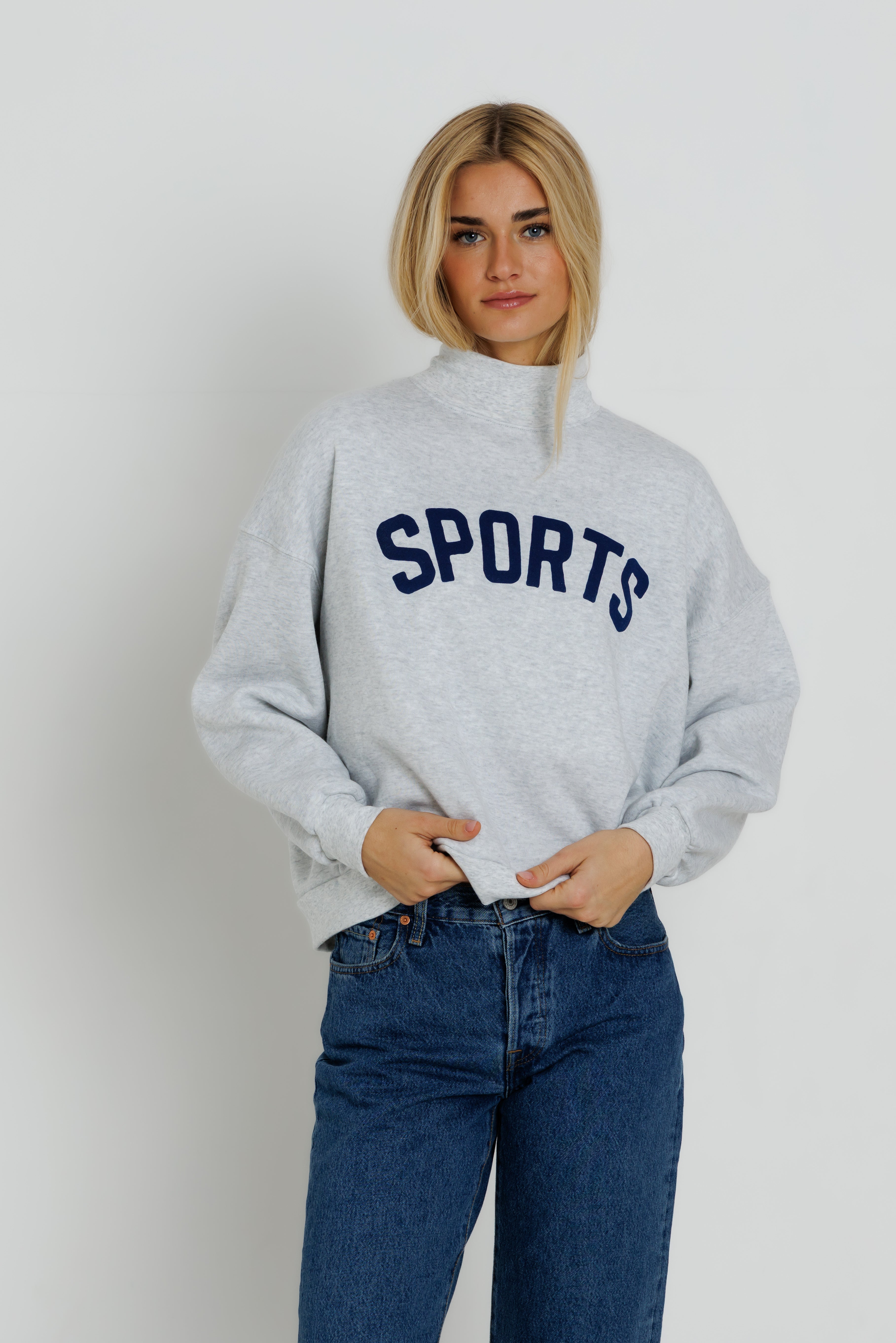 NAVY SPORTS - MOCKNECK