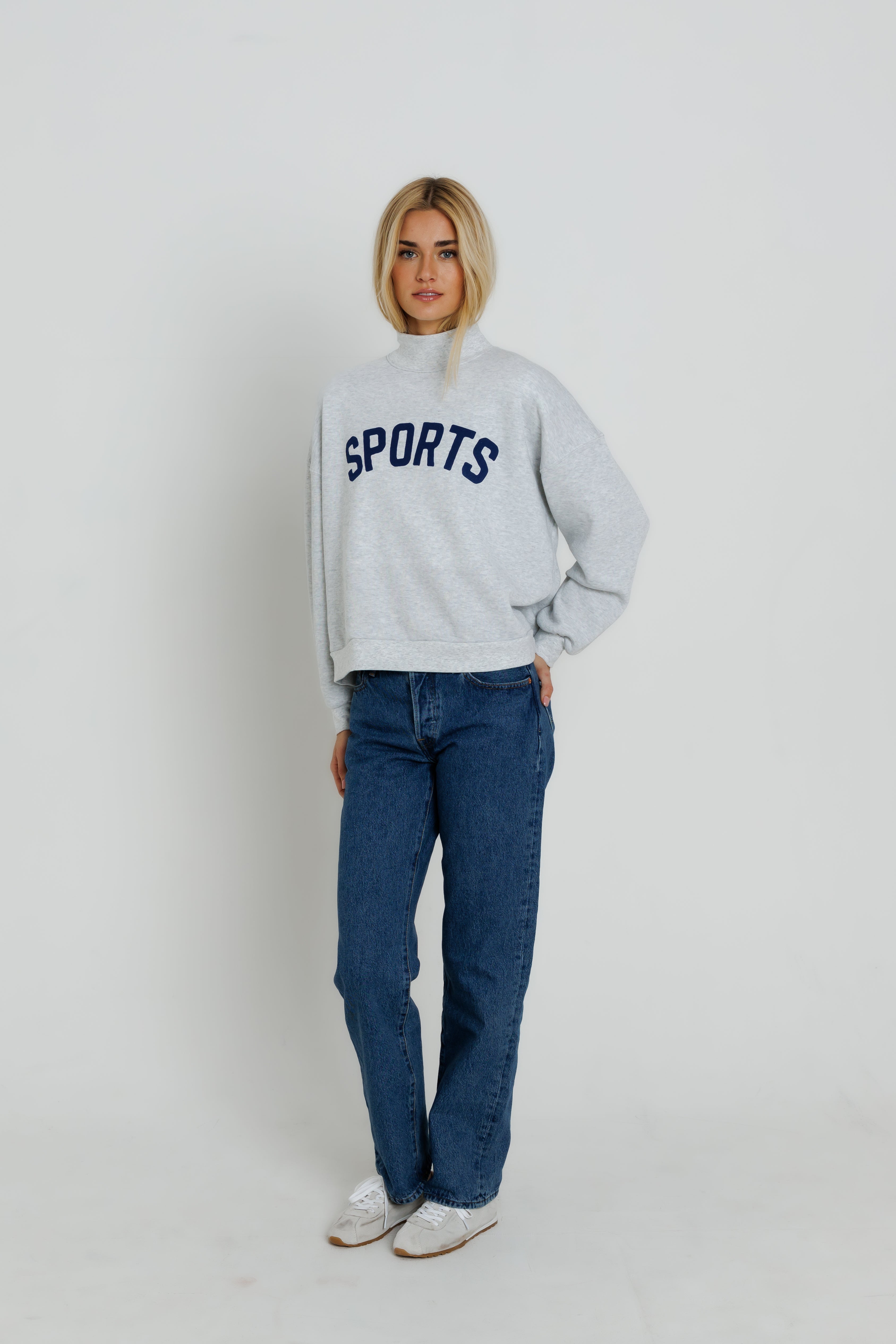 NAVY SPORTS - MOCKNECK