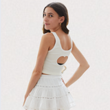 Harlow White Heart Cut Out Tank