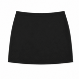 Sara Black Straight Vegan Leather Mini Skort