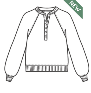 T324-Bowen - french terry 1/4 button down sweatshirt