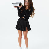 Mickey Black with Bow Cardigan