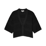 Nation LTD Tabby Crochet Cardi in Black