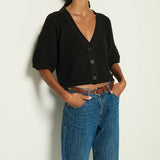 Nation LTD Tabby Crochet Cardi in Black