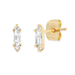 Tiny stick baguette with cz stud