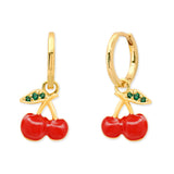 Tai Enamel Cherry Charm Earrings