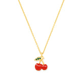 Tai Enamel Cherry Pendant Necklace