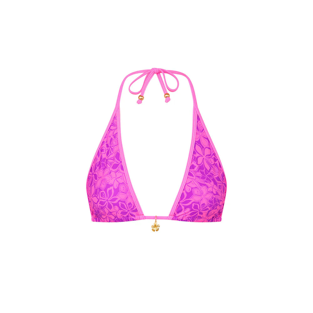 Backini Thread Bind Triangle Halter Bikini Top - Bubble Berry – Luxe Threads