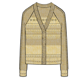 9324 Cotton Cashmere Pointelle Mix V Neck Cardi