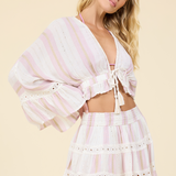 Tiered Pink Dust Stripe Mini