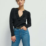 Nation LTD Valita Split Neck Top