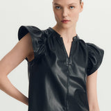 Melissa Nepton Faux Leather Venora Top
