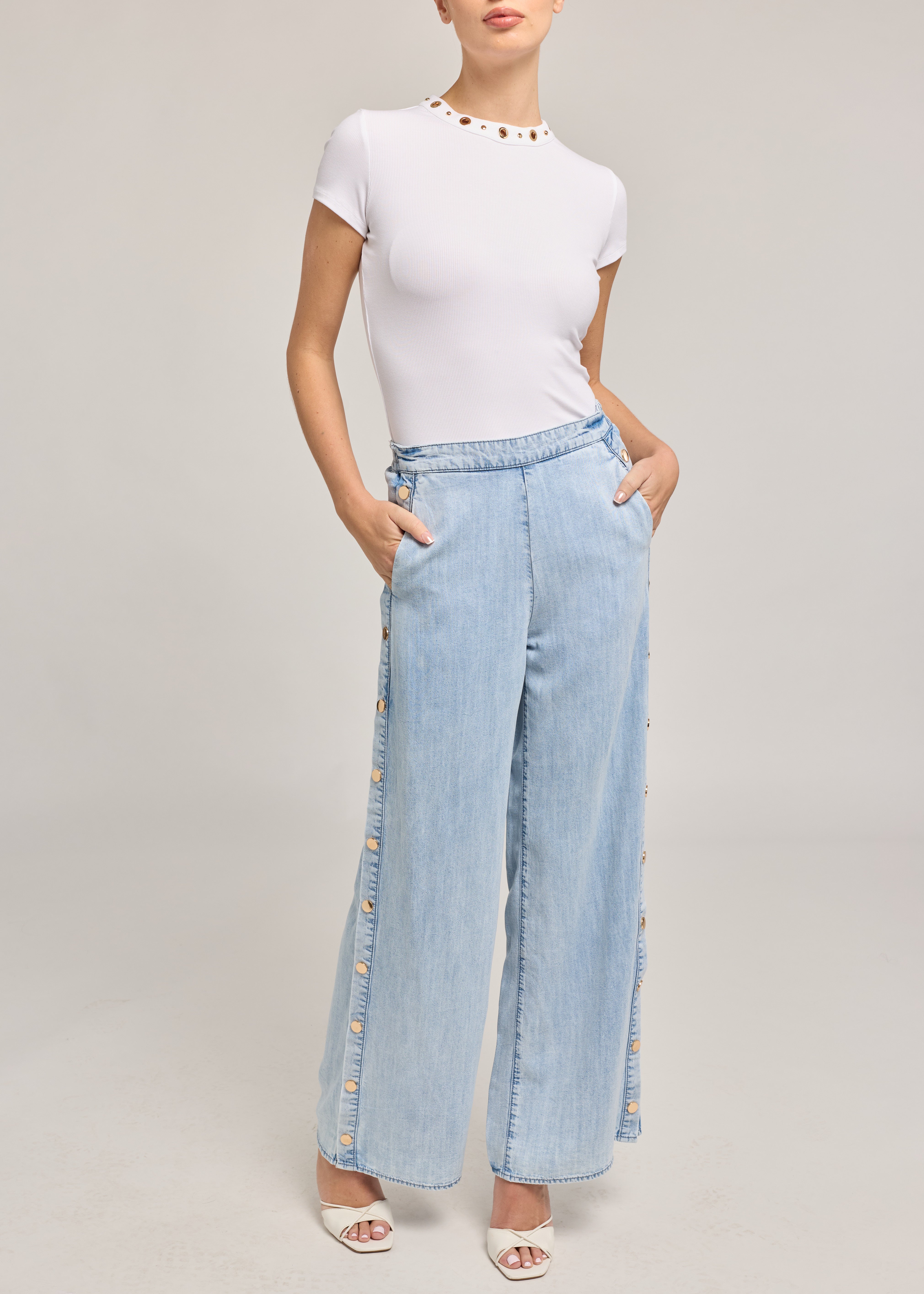 JOSALYN DENIM SNAP PANTS