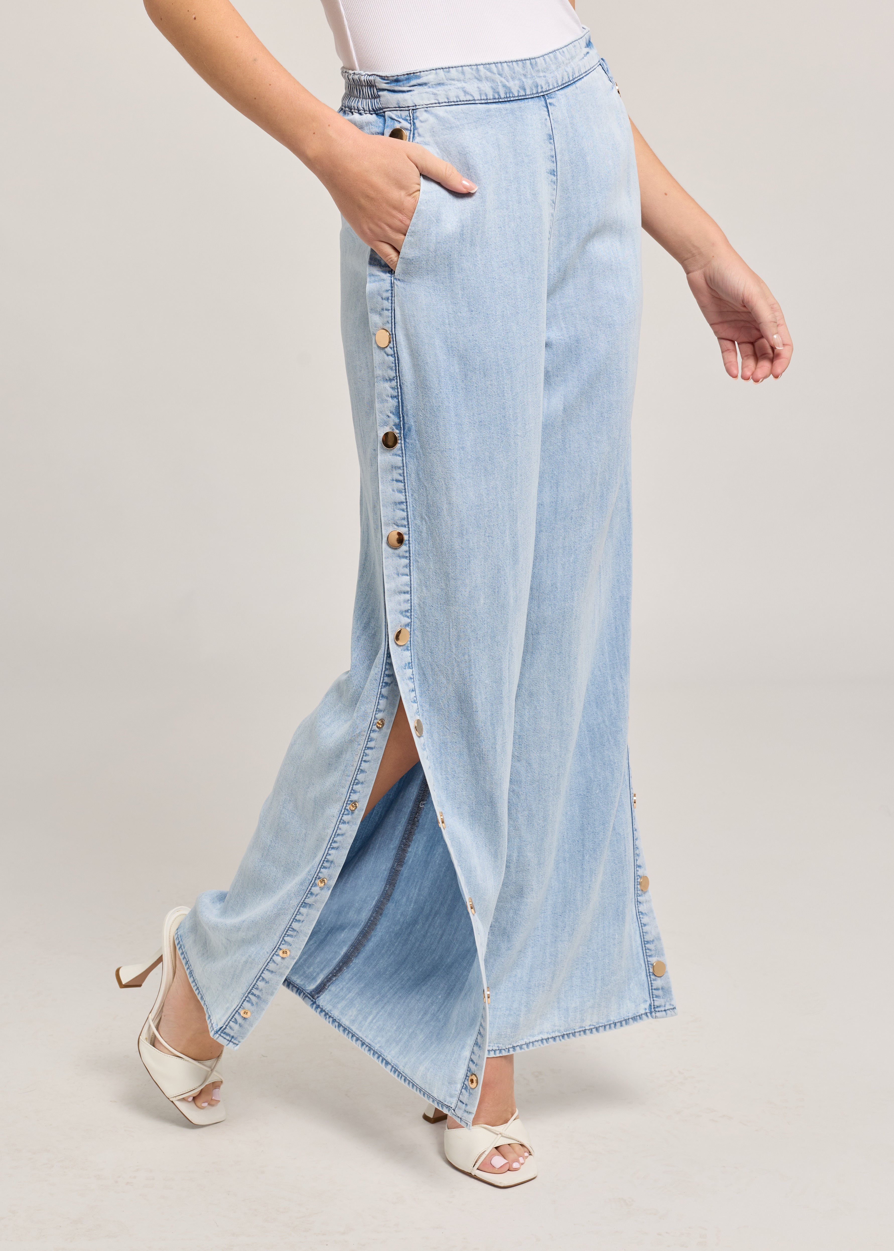 JOSALYN DENIM SNAP PANTS