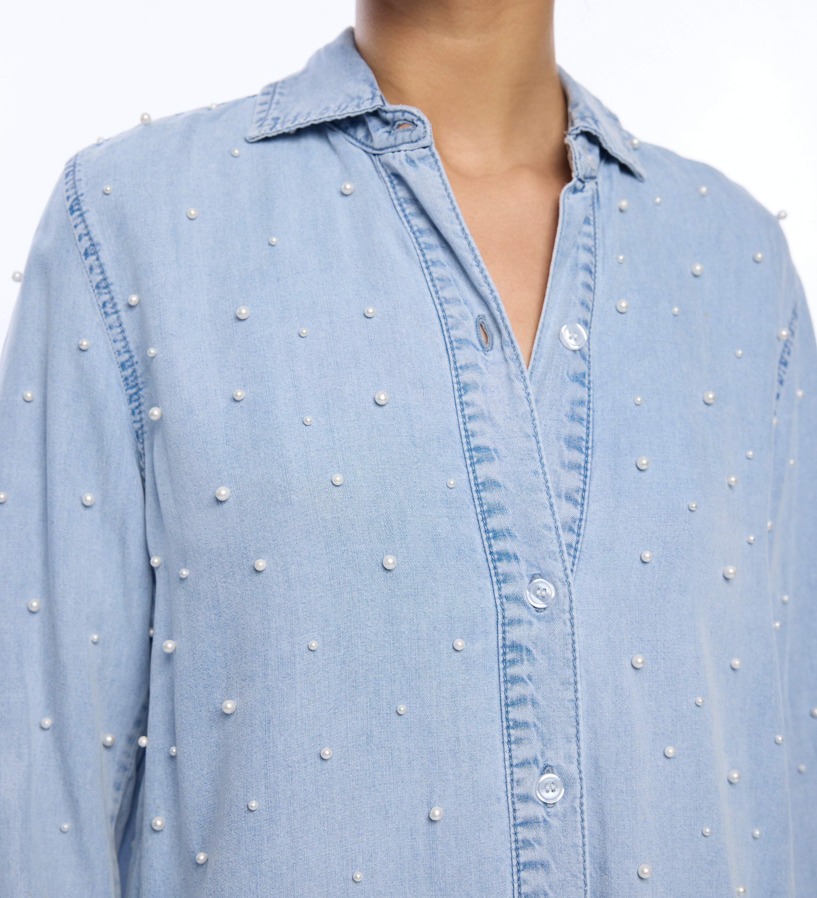 MARCELLO PEARL DENIM SHIRT