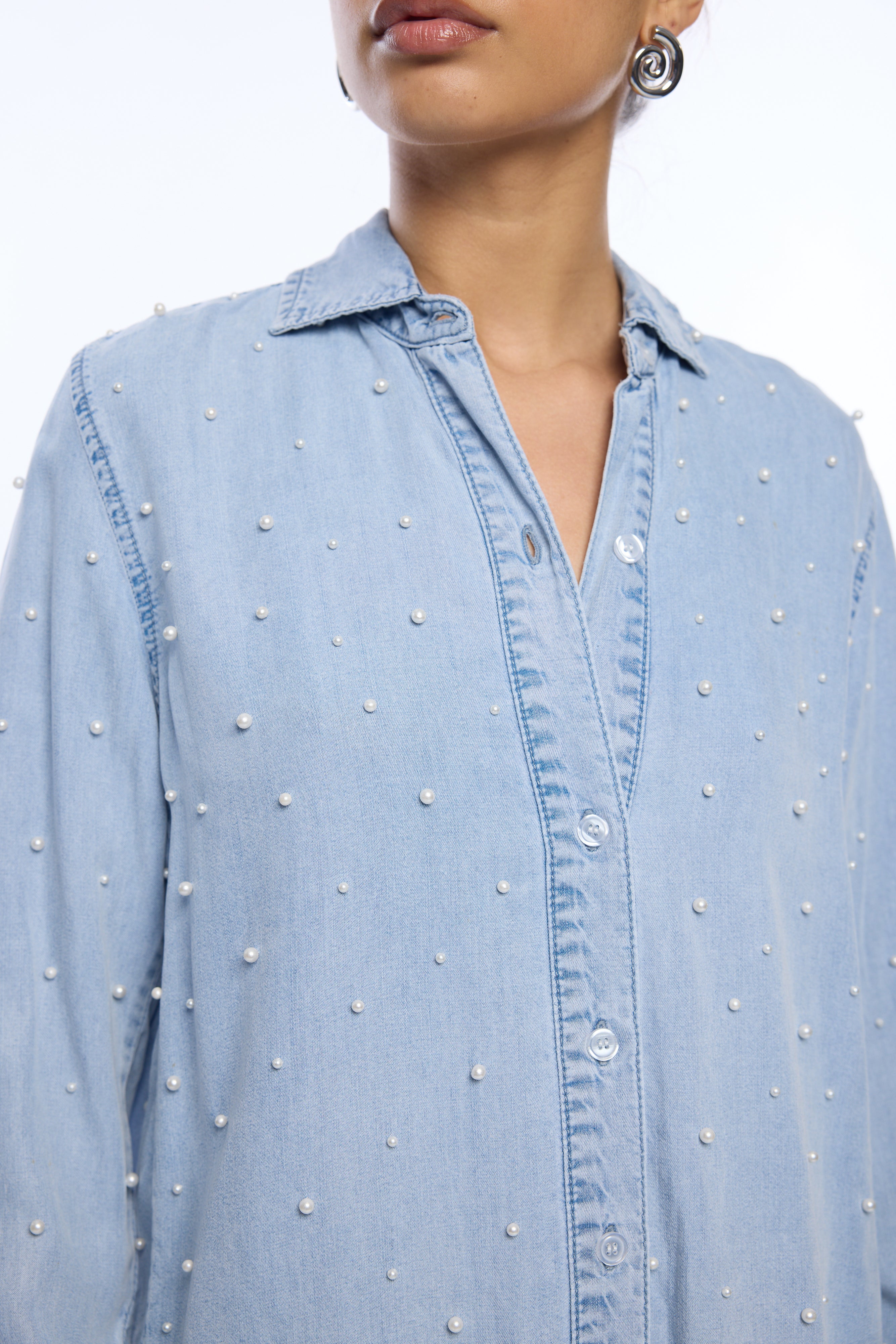 MARCELLO PEARL DENIM SHIRT