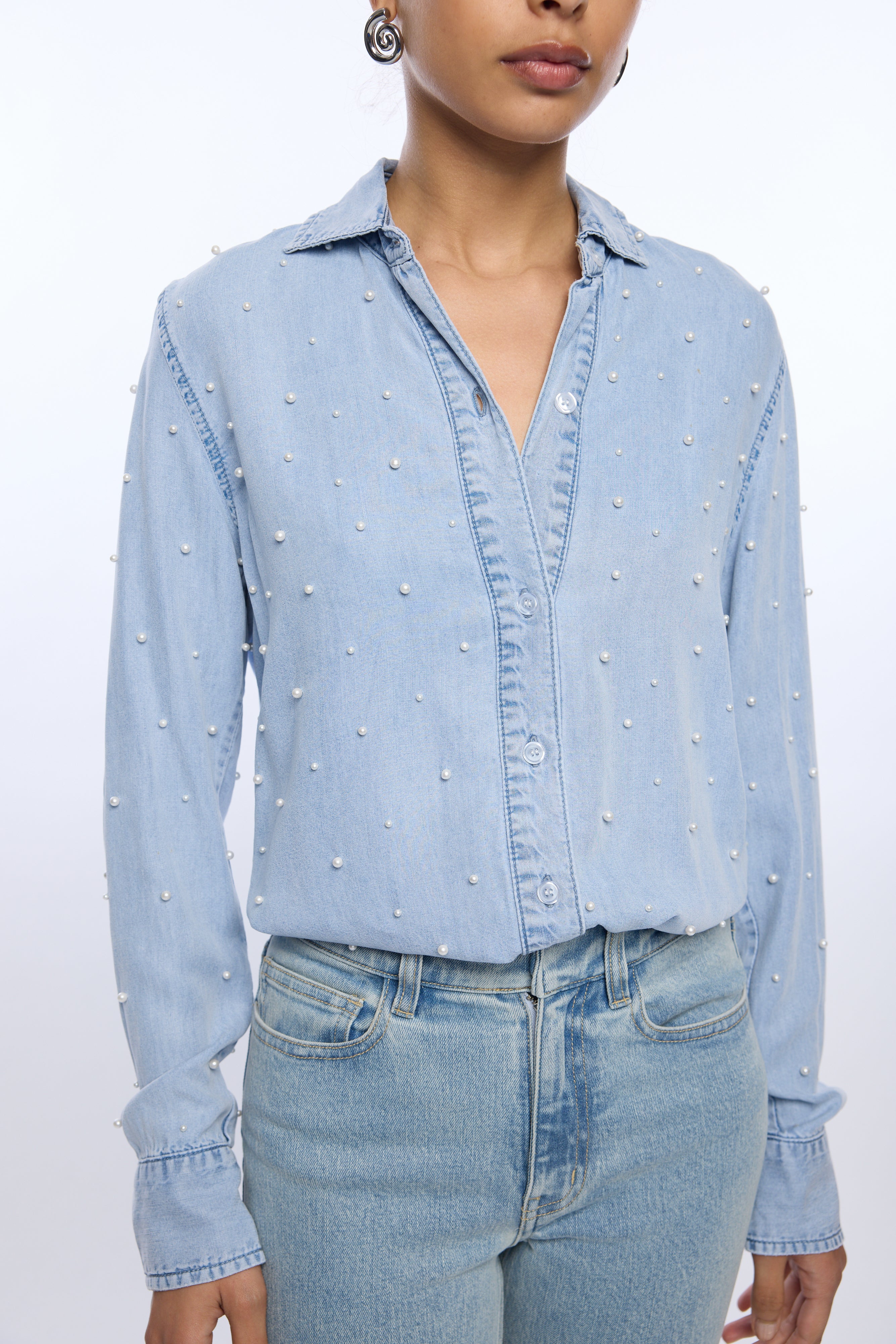 MARCELLO PEARL DENIM SHIRT