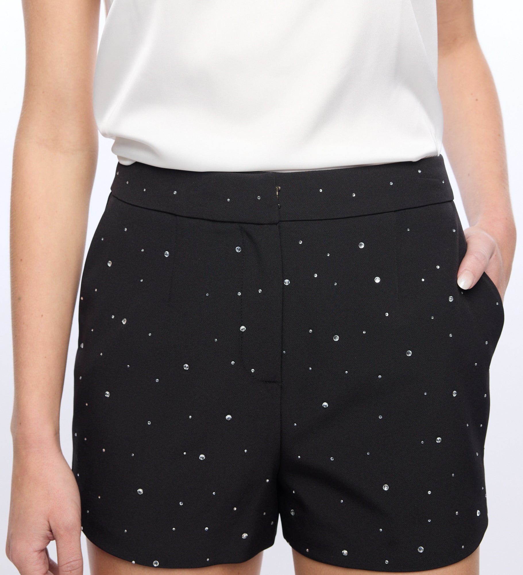 THEO CRYSTAL CREPE SHORTS
