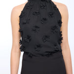 IRINA 3D FLORAL HALTER BLOUSE