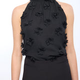 IRINA 3D FLORAL HALTER BLOUSE