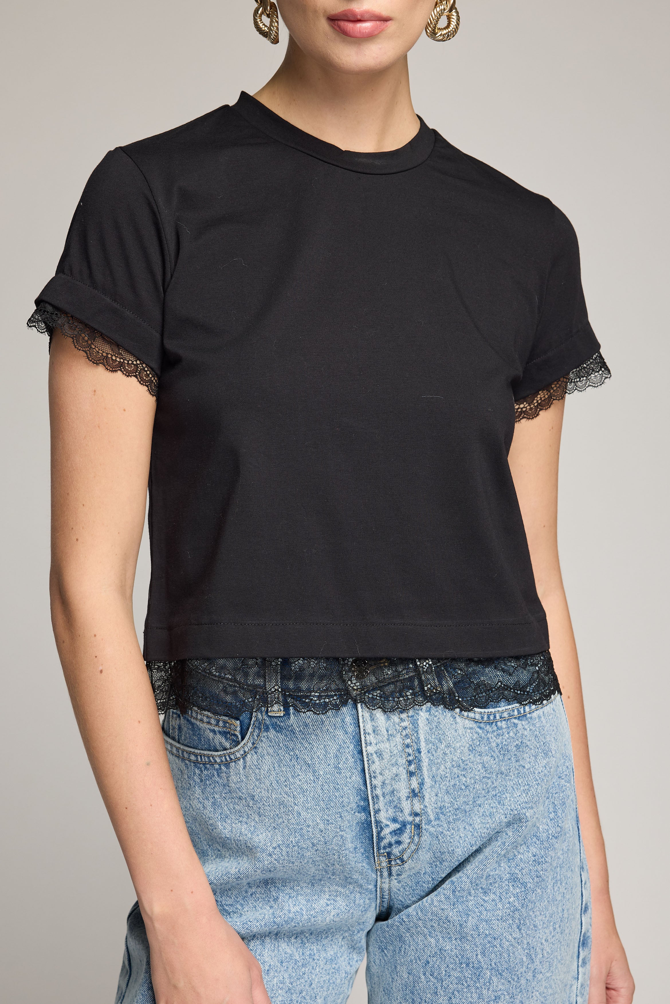 CHRISTELLA LACE COMBO TOP