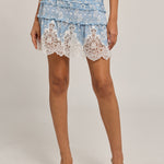 ILSA LACE COMBO FLORAL SKIRT