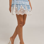 ILSA LACE COMBO FLORAL SKIRT