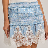 ILSA LACE COMBO FLORAL SKIRT