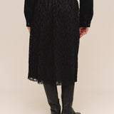 B3763-L87-300 - PLEATED LACE SKIRT W/ VELVET WAISTBAND