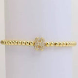 Gold Beaded Initial Bracelets