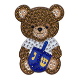 Harry Hanukkah Bear Rhinestone Sticker 2" Cut to Shape