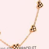 Black & White Checkered Heart Bracelet