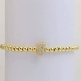 Gold Beaded Initial Bracelets