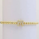 Gold Beaded Initial Bracelets