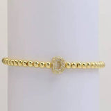 Gold Beaded Initial Bracelets