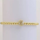 Gold Beaded Initial Bracelets